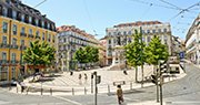 Vista sobre a Praça Luís de Camões em Lisboa
